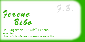 ferenc bibo business card